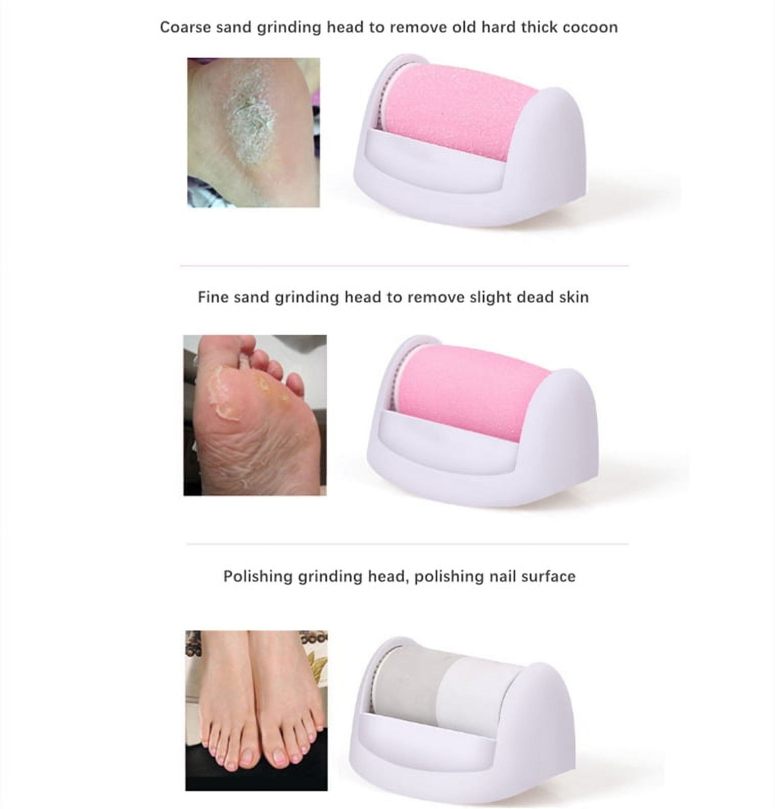 EIMELI Professional Feet Care for Cracked Heels and Polishing Nails Electric Foot Scrubber Pedicure Instrument for Removing Dead Skin and Calluses Electric Foot Scrubber (Pink)