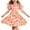 Orange, variant on Casual Floral Dresses Girls Kids Puff Sleeve Cross Back Summer Dress Round Neck Trendy Aline Swing Outfits Blue, 8 Years