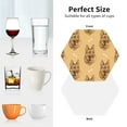 thumbnail image 6 of Lsque German Shepherd Dog Pattern 4" Drink Coasters Set of 4, PVC Leather Absorbent Coasters, Table Coaster Set Decorative Coffee Cup Coasters Housewarming Gift -Hexagon, 6 of 6