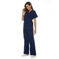 thumbnail image 6 of Xutthjh Women Scrubs Top Short Sleeve V-Neck Tops+Pants Nursing Working Uniform Set Suit, 6 of 9