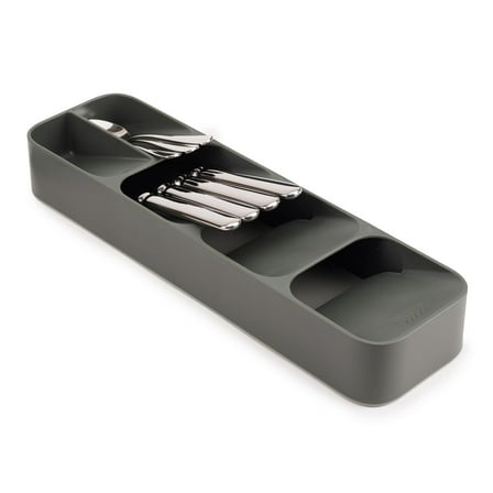 Joseph Joseph Duo Kitchen Drawer Organizer for Cutlery, Silverware & Utensils – Multi-Section, Space-Saving Storage with Icons for Easy Identification – Maximize Drawer Storage