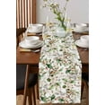 thumbnail image 4 of Spring Floral Burlap-Cotton Table Runner 72 Inches Long,Green Botanical Flowers Watercolor Farmhouse Table Runners,Outdoor Dining Tablecloths Decor for Baby Shower Party Wedding 18x72, 4 of 9