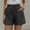 Black, variant on Casual Elastic Waist Shorts Pockets Pants Summer Women Loose Solid Plus Size Pants Chambray Shorts Women Denim Shorts for Women Workout Shorts Womens Scrunch High Waist Shorts Women Denim Short