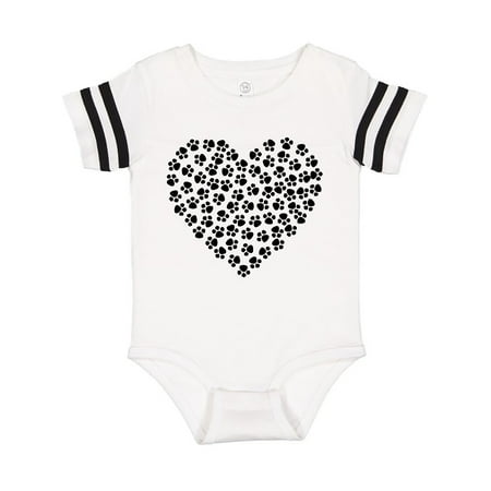 

Inktastic Heart Made Of Paws Dog Paws Puppy Paws - Black Gift Baby Boy or Baby Girl Bodysuit