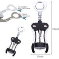 thumbnail image 2 of Foho Wine Opener, Multifunctional Wing Corkscrew Wine Bottle Opener for all Cork Stoppered and Beer Cap Bottles, Luxury Waiter Corkscrew with Stopper Set for Wine Enthusiast, Waiters - Black, 2 of 8