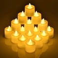 thumbnail image 3 of Battery Operated LED Tealight Candles, 24 Pack Flameless Votive Candles, Realistic Electric Artificial Small Tea Light Candle, 3 of 5