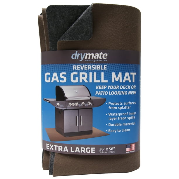 Drymate Premium Reversible Gas Grill Mat (Charcoal/Brown), (36" x 60