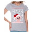 thumbnail image 1 of Awkward Styles Ugly Xmas Shirts for Women Christmas Piggy T-Shirt, 1 of 4