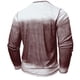 thumbnail image 4 of Blusas y camisas de manga larga con cuello redondo y degradado para hombre, blusas casuales con botones y cuello redondo, blusas de poliéster para hombre, 4 of 7