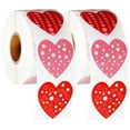 thumbnail image 1 of KAKOWELY 2 rollos de pegatinas de San Valentín, pegatinas de corazón, pegatinas para sellar regalos, pegatinas para fiestas de bodas, 1 of 4