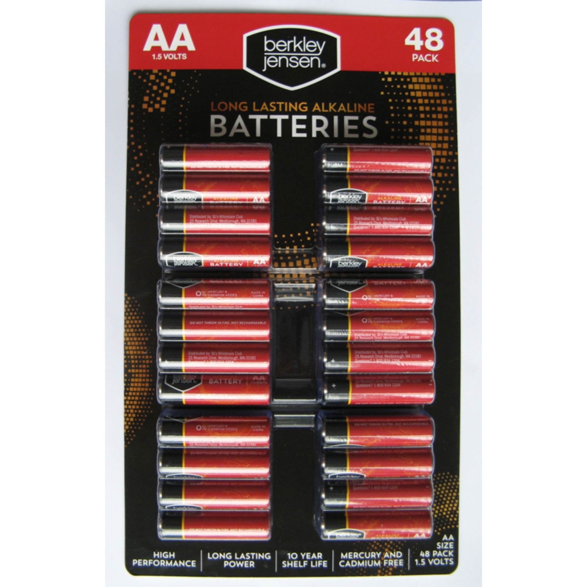 Berkley Jensen AA Alkaline Batteries, 48 Count