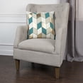 thumbnail image 4 of Teal Gold Striped Chevron Throw Pillow, 4 of 6