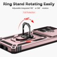 thumbnail image 6 of for Moto G Stylus 5G 2023 Case with Slide Camera Cover Screen Protector [ Grade Drop Tested]  Ring Holder Kickstand Protective Phone Case for Motorola Moto G Stylus 5G 2023, Rose Gold, 6 of 9