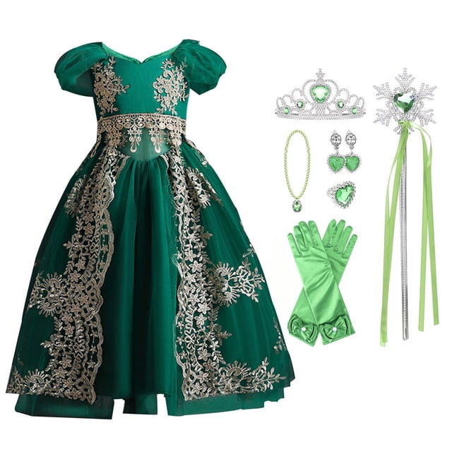 HAWEE Costume de Princesse Jasmine Tenue Aladdin Robe de Bal pour Filles Carnaval Cosplay Fête Déguisement