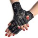 thumbnail image 3 of Black Lace Gloves Ladies Half Finger Lace Gloves Uv Protection For Fancy Dress(2 pairs), 3 of 5
