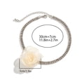 thumbnail image 2 of LYMAYTER Ras du Cou pour Filles Ras du Cou pour Femmes - Chaîne, Brillant, Ajustable, Rétro Fait Main Fleur Rose, 2 of 7
