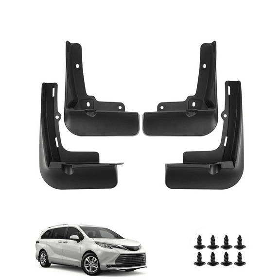 Mud Guards For Cars Fit For Toyota Sienna 2021-2022, Car Fenders, Front And Rear 4 Pieces Car Mudguards Wheel Dirt Flaps,Mud Flaps Splash Guards-Black