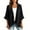 Black, variant on Women's Ruffled Hem Poncho Denim Cardigan, Three Quarter Sleeve Loose Open Front Jean Jacket For Women, Sizes S-3XL