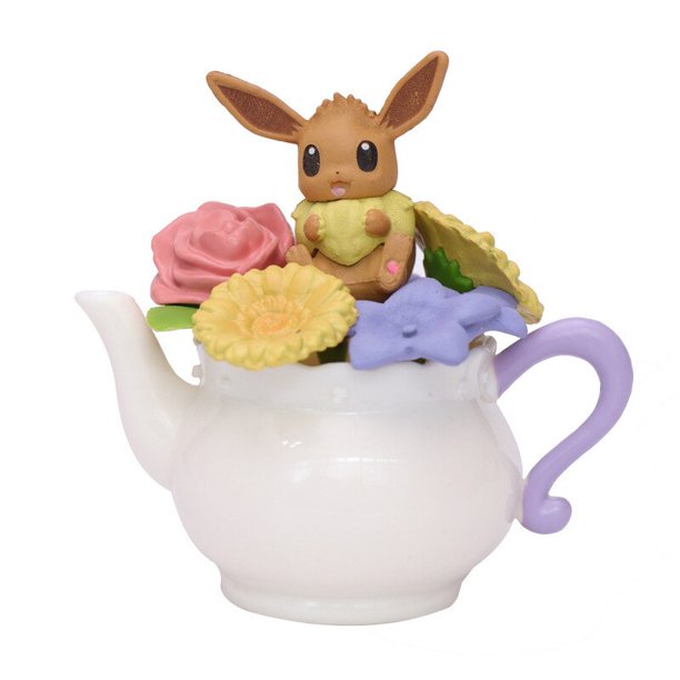 Pokemon Pikachu Eeveelution Vulpix Model Doll, Teacup Sprite Ornament, Anime Action Figure Peripheral PokeBall Toys Gifts for Children