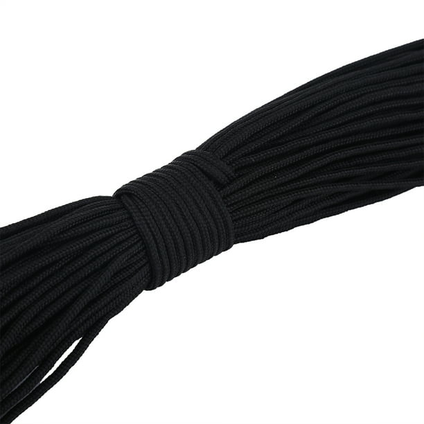 M Buder Cuerda de Paracaídas para Exteriores 2mm, Núcleo de 1 Hilo para Supervivencia y Atar, Negro, 31M