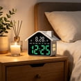thumbnail image 7 of Specollect 1 Pcs LED Alarm Clock, House Shaped Digital Clock with Night Light, Multi-Color Display, Dual Alarm with Snooze, for Bedroom Desk Decor, 7 of 7