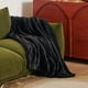 thumbnail image 3 of Manta de cama con forro polar sherpa, tamaño doble, 150 x 200 cm, color negro, 3 of 7