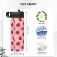 thumbnail image 4 of Honeii Strawberry Print 18 oz Insulated Water Bottle with Straw Lid, Stainless Steel Sports Water Bottles, Double Walled Vacuum, Leak Proof, 4 of 8