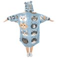 thumbnail image 2 of FORMRS Wearable Blanket Hoodie with Sleeves for Kids Cozy Flannel Sweatshirt, Vibrant Cute Cat, 2 of 7