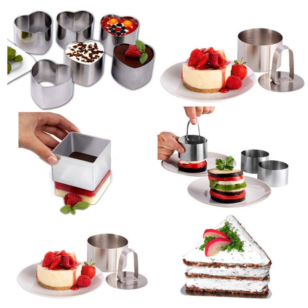 Stainless Steel Mousse Cake Ring Mold Layer-Slicer Cook Cutter Bake DIY Tool 