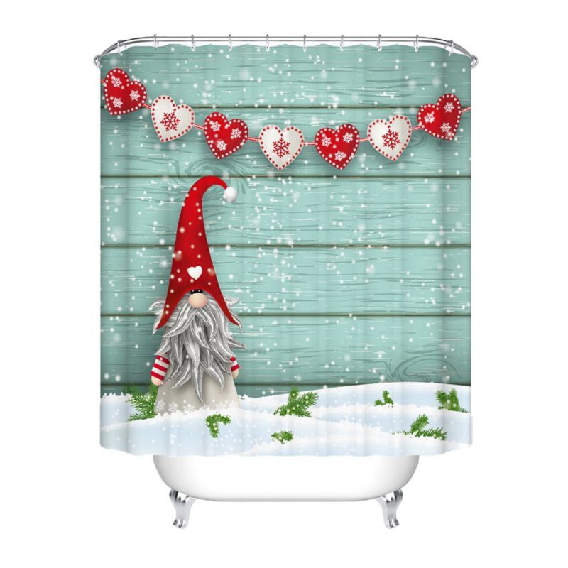 Lovely 3d Digital Printing Cute Christmas Gnome Snowflake Candle Shower Curtain Waterproof Polyester Christmas Shower Curtain Set With Hook Bathroom Decoration 7171 In 8 Colors Walmart Com Walmart Com