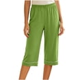 thumbnail image 3 of Bovxnpu Women's Pajama Pants Sleep Lounge Bottoms Cotton Capris Straight Leg Loose Casual Home Wear Pants Sleepwear, 3 of 9
