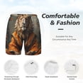 thumbnail image 5 of Lsque Mens Swim Trunks Jungle Meditating Lion Pattern - Bathing Suit Compression Liner - Beach Swim Shorts Swimwear - (S-3XL) - Stretch Quick Dry -Large, 5 of 9