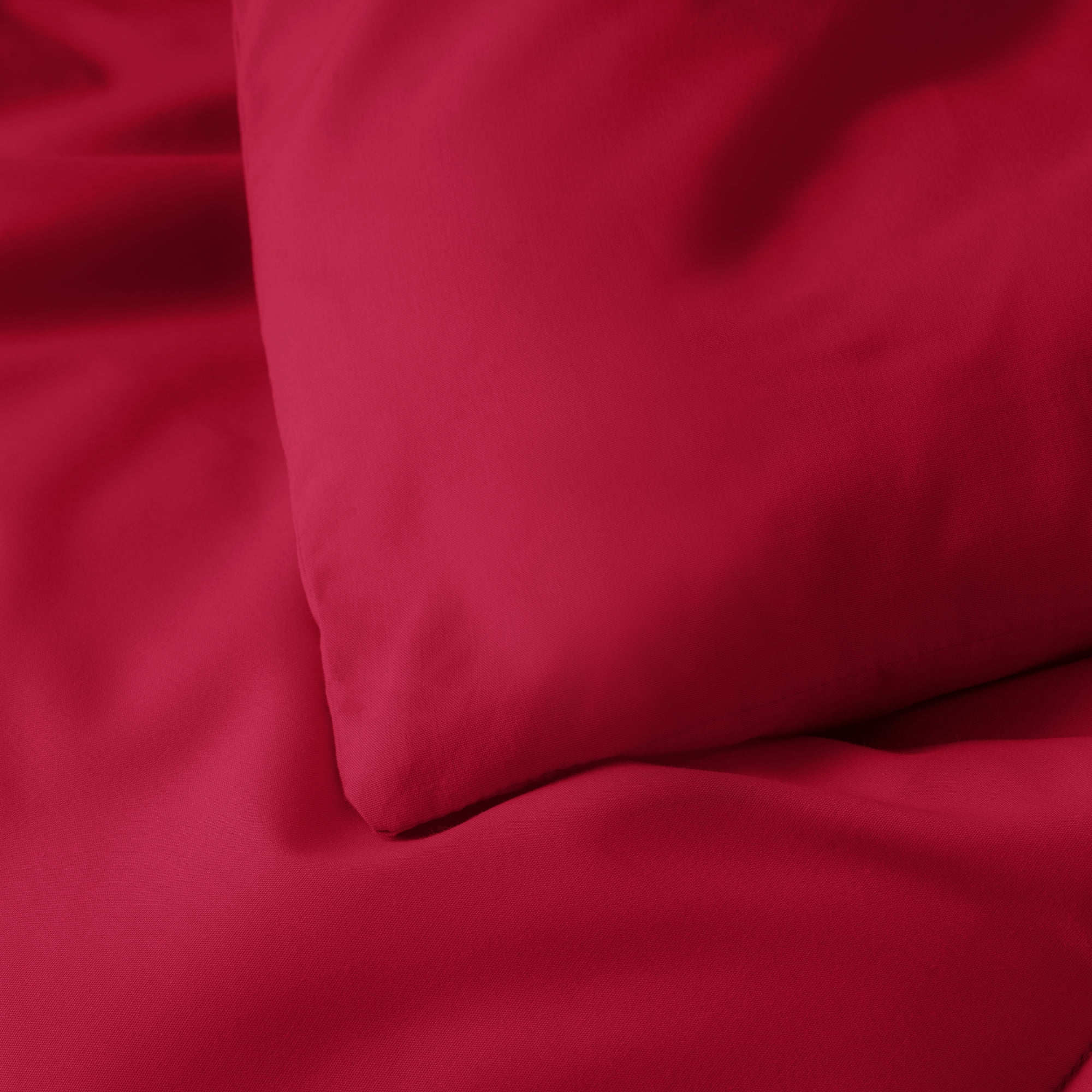 Welspun Basics 200TC Cotton Percale Cozy Full/Queen Comforter Set Red