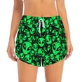 thumbnail image 2 of Honeii Green Monster print a double-layered women's running short, ideal for gym, tennis, and various activities, complete with a practical pocket-X-Large, 2 of 7
