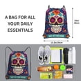 thumbnail image 2 of Honeii Dead Day Party Print Drawstring Backpack,String Bag,Sackpack Cinch Water Resistant Nylon for Gym Shopping Sport Yoga, 2 of 6
