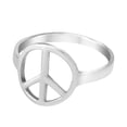 thumbnail image 7 of Shiny Peace Sign "No War" Sterling Silver Ring-9, 7 of 7
