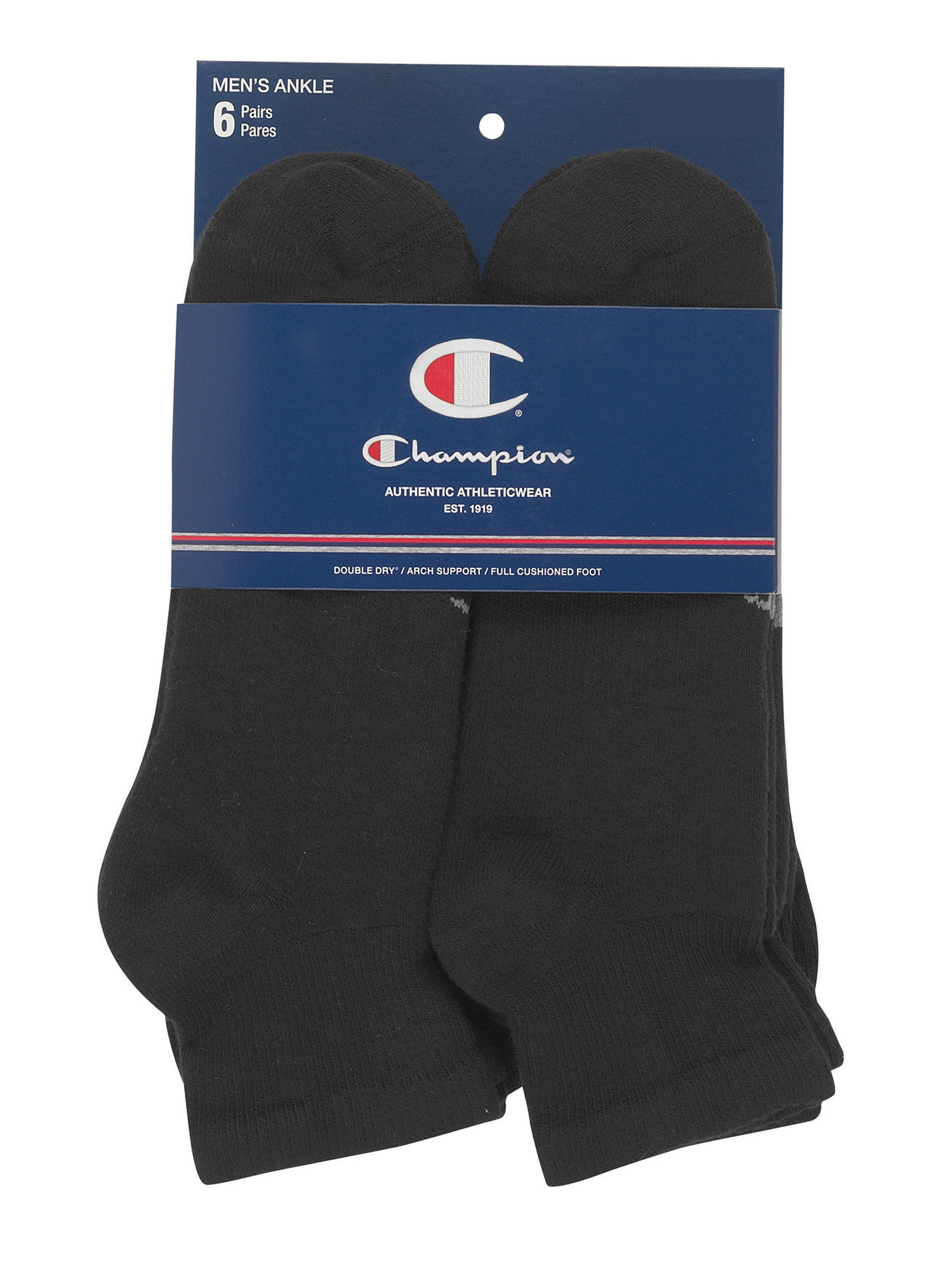 Champion, Adult Men's, Athletic Ankle Socks, 6-Pack, Size 10-13, Size ...