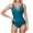Blue-A, variant on Tumotour Bikini Swimsuit For Women Tummy Control V Neck Bathing Suits Ruched Swimwear Casual Solid Color High Waist Tight Cross Sexy Slimming Sports Swimsuit