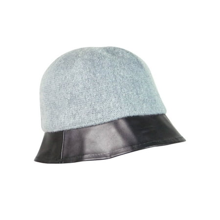 Brimmed Cloche - August Accessories Women's Faux Leather Brim Cloche Hat