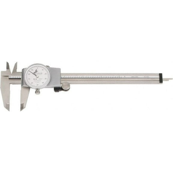 Brown & Sharpe 0" - 6" Dial Caliper, 0.001" Graduation, 0.1" per Rev, White Dial