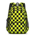 thumbnail image 2 of Yellow and Black Checkered Pattern Backpack for School, Cute School Bag with Adjustable Shoulder Straps and Padded Back, 16.9"x12.6"x5.9", 2 of 5