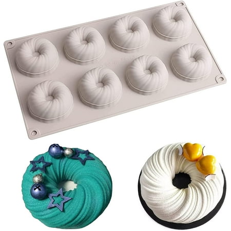 

FYBD Swirl Silicone Mold Swirl Mold Silicone Cake Mold Original Silicone Cake Mold Gray