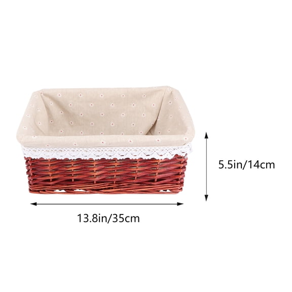 Amosfun Wicker Storage Basket with Fabric Liner Ideal for Home Organization