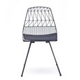 thumbnail image 3 of AC Pacific Modern Geometric Metal Dining Chair with Faux Leather Seat Pad, Set of 2, 3 of 9