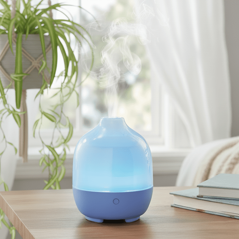 Mainstays Ultrasonic Oil Diffuser 100mL Blue Jewel Tone with 4