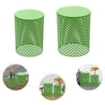 thumbnail image 4 of ToppiJoy 2PCs Outdoor Freestanding Side Table,Cylindrical Small Accent Table, Metal Modern Conner Table, Indoor End Table for Porch,Backyard(Green), 4 of 12