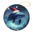 thumbnail image 5 of Whale Is Wearing Christmas Hat Christmas Ceramic Ornament Nature Nautical Ocean Sea Whale Circle Ornament Personalized Christmas Ornaments Holiday Present, 5 of 8