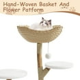 thumbnail image 6 of 43" Modern Wood Cat Tree Tower for Large Cats | Luxury Solid Pear Wood Condo Pet Cat Tower with Platforms, Scratching Posts & All-Season Mats, Aesthetic Cat Furniture, 2 Branch, 6 of 9