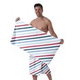 thumbnail image 4 of Colevkie Men's 2 Pcs Bath Wrap Set-Bath Skirt and Towel Soft Adjustable Beach Towel Quick Drying for Home Bathroom Sauna Travel Portable Absorbent Printed Simple Style Pattern, 4 of 7