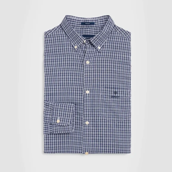 GANT Persian  Blue Windblown Oxford Check Button Down Shirt 3016430 Size M